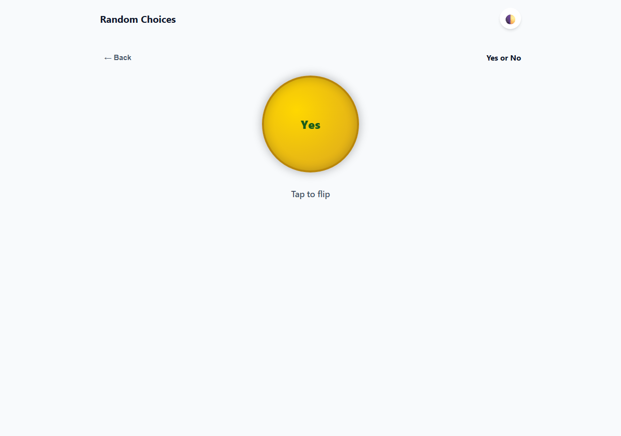 3D coin flip selector